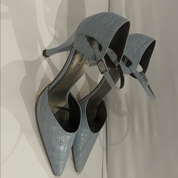 BCBGirls Sky Blue Croc-Patterned Heels - Picture 2 of 7